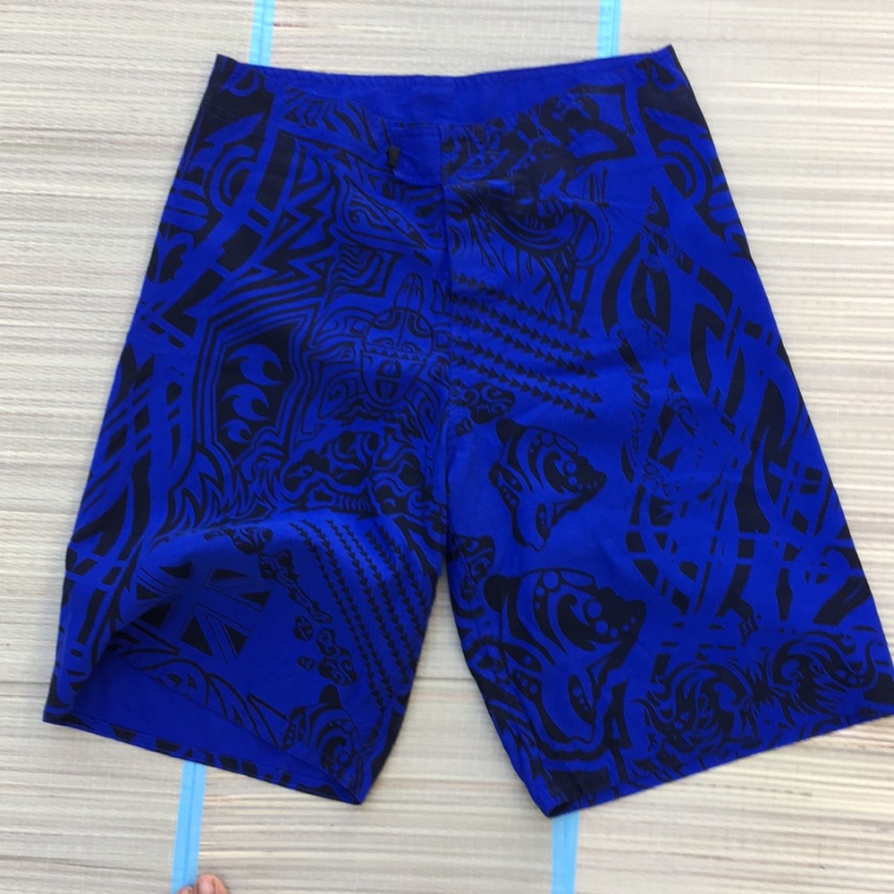 Hamakua Shorts Navy Blue Hawaiian Size M Sea Turtle Design